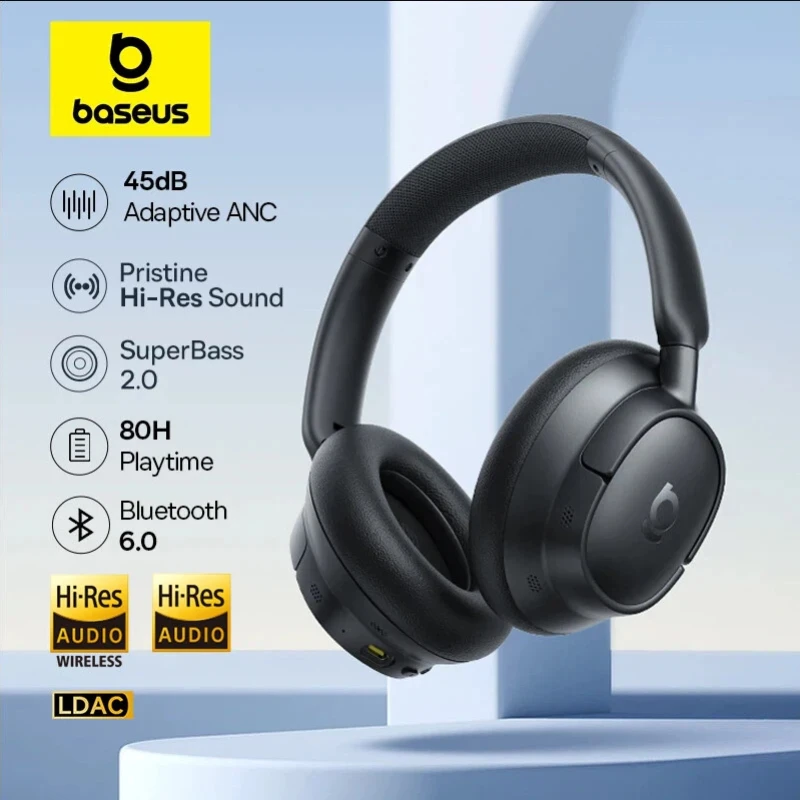 Baseus BH1 Auriculares ANC 45dB Bluetooth 6.0 LDAC