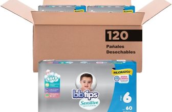 Bbtips Pañal Bebé Sensitive Talla 6 Xl-Grande 120 Piezas, 120 Count