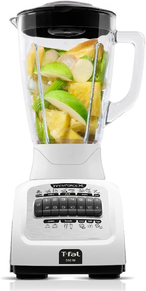 T-FAL Licuadora Infiny Force XL 12 velocidades blanca | Tritura todo sin dejar trozos