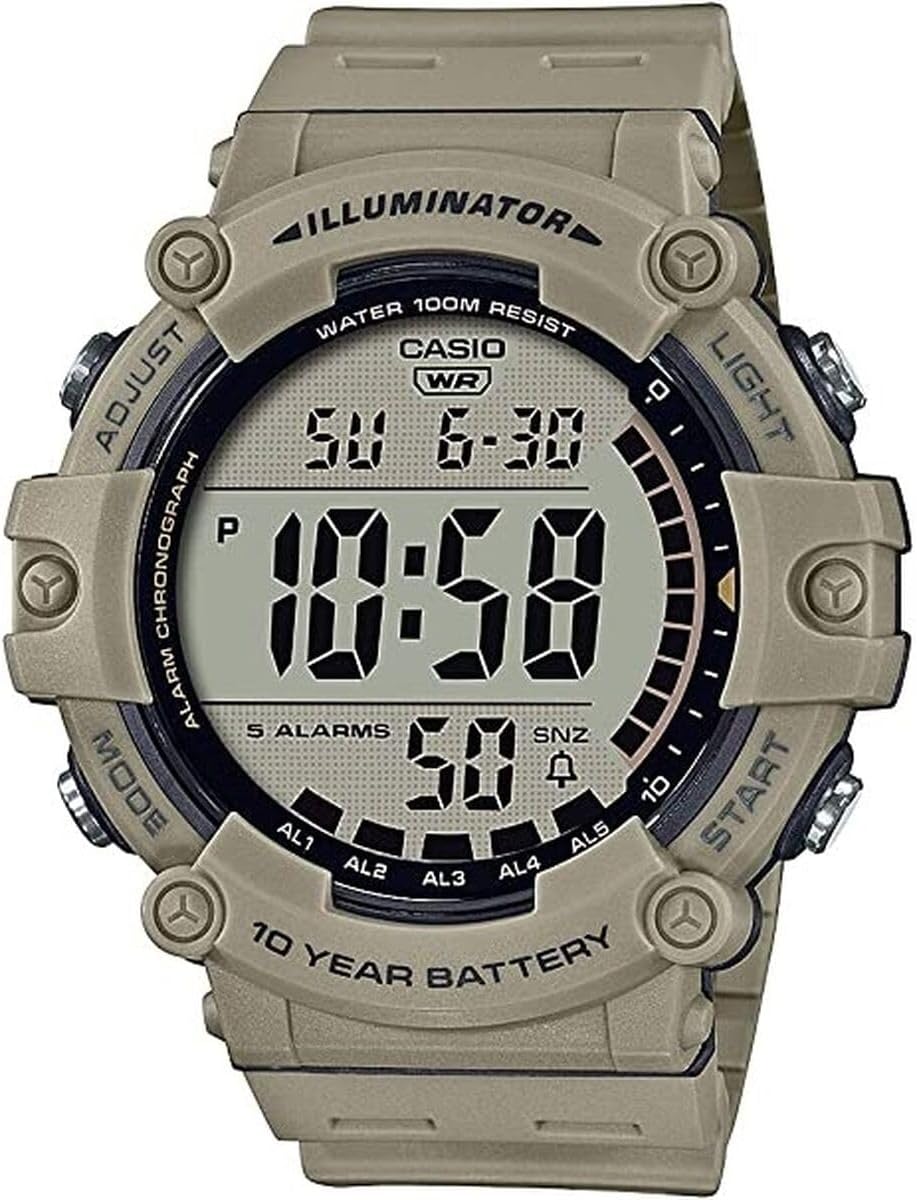Casio Reloj casual para hombre con correa de resina de cuarzo