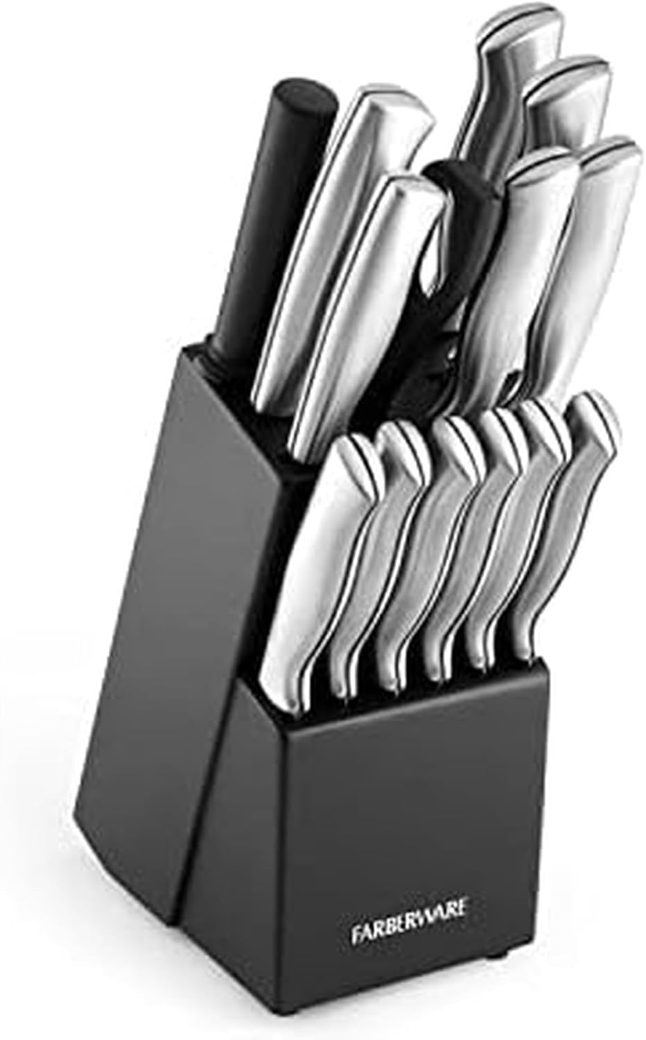 Farberware Juego de cuchillos de acero inoxidable con bloque para almacenamiento
