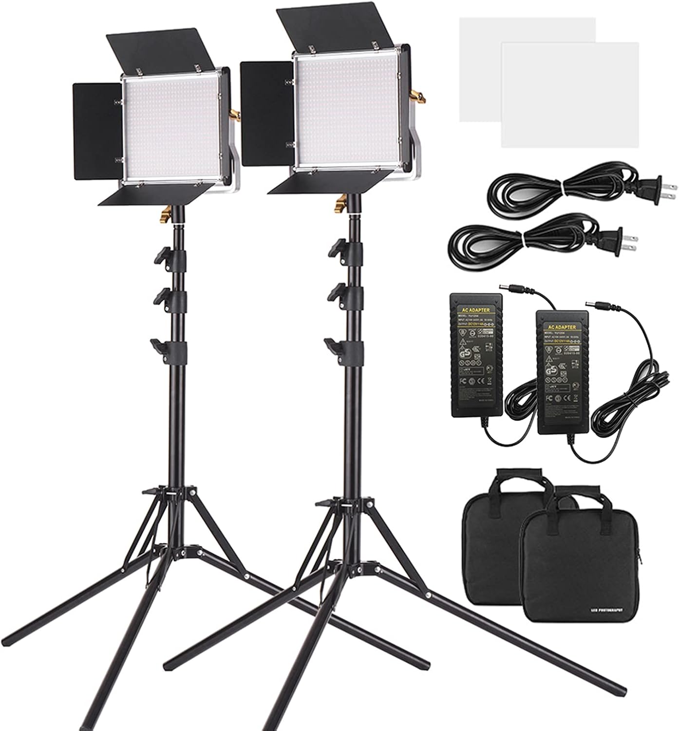 2 Pack Luz de Video LED 660 Bombillas LED Panel de Luz Bicolor 3200-5600K CRI 85+