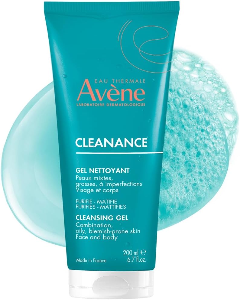 Avene Cleanance Gel Limpiador Facial Piel Grasa y Mixta, 200ml