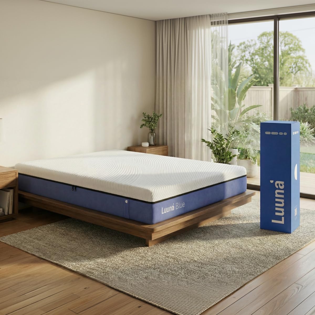 Luuna Blue Colchón Queen Size, Colchón Memory Foam, 24cm de Altura