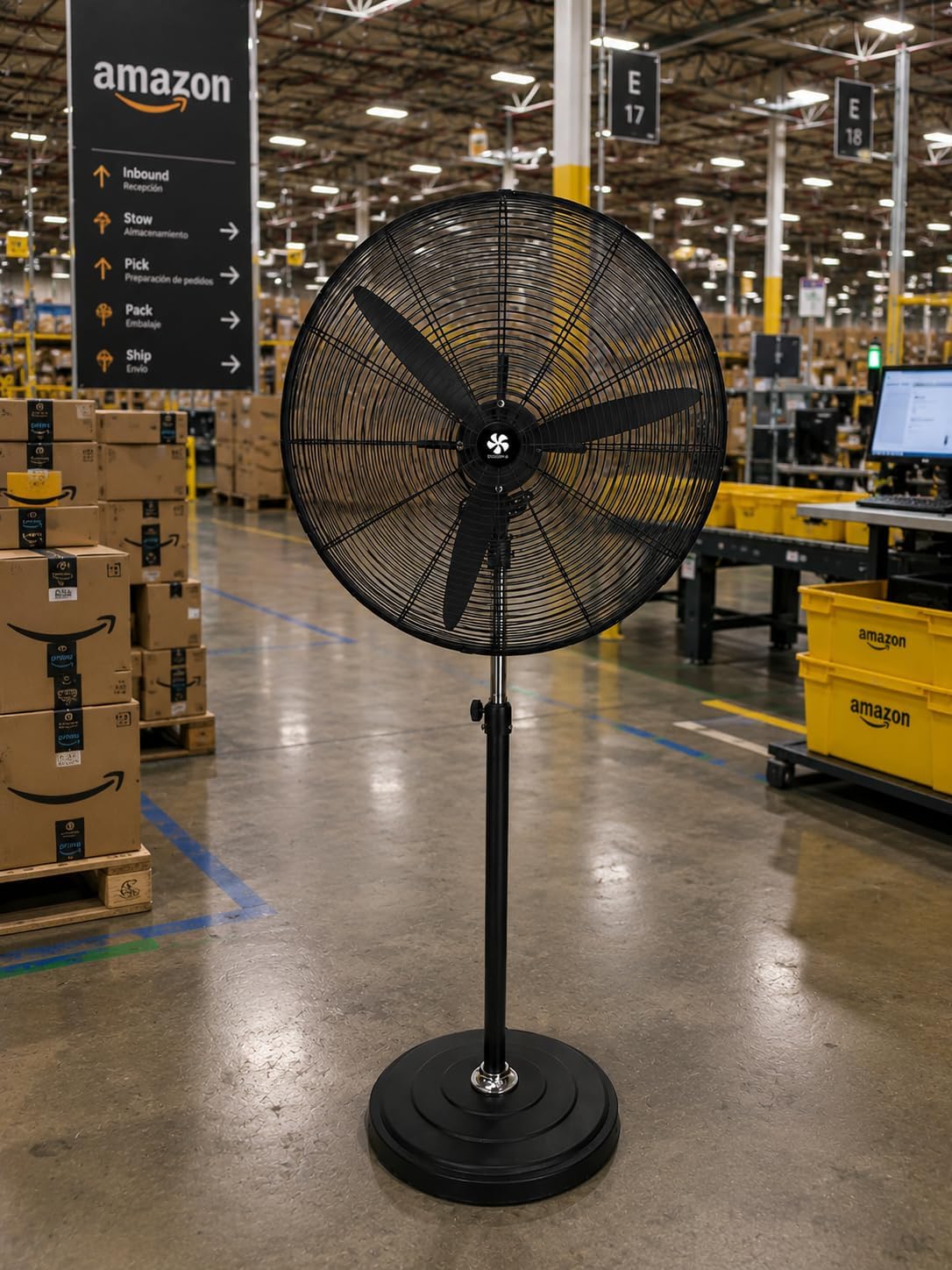 Ventilador de Pie Pedestal Industrial 30 Pulgadas Abanico Metalico