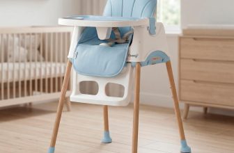 Silla de Comer Alta para Bebé con Patas de Madera Antiderrapante
