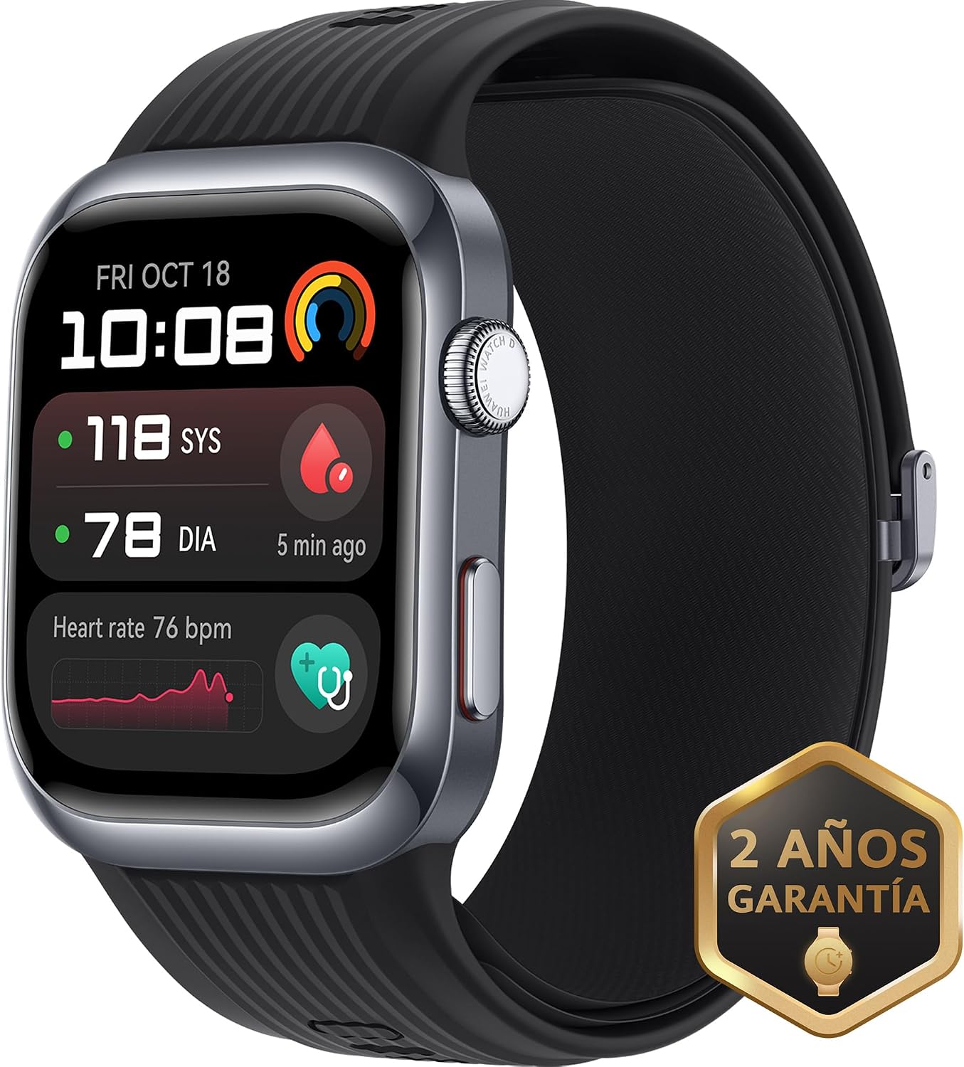 Watch D2, Smartwatch Monitoreo de la Presión Arterial, Negro