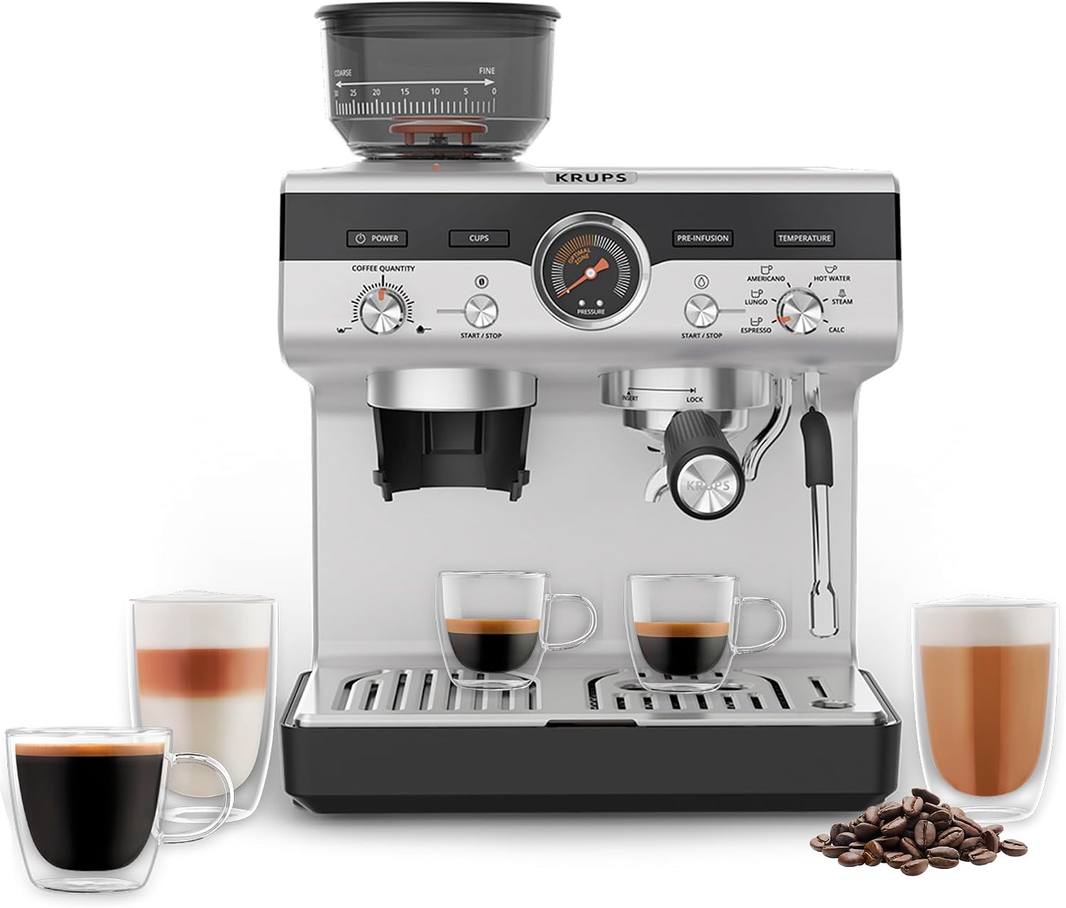 Krups Cafetera Espresso Manual Precision XP801TU0