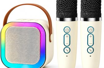 Auzium Altavoz Karaoke Portátil con 2 Micrófonos Inalámbricos