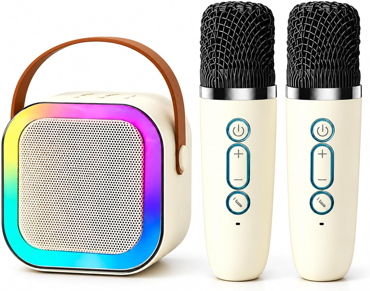Auzium Altavoz Karaoke Portátil con 2 Micrófonos Inalámbricos