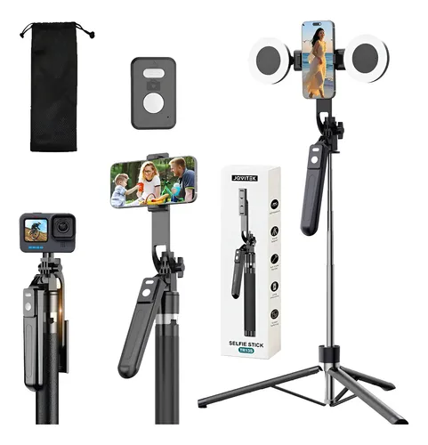 Trípode Selfie Stick 170cm Acero Inoxidable 2 Luces
