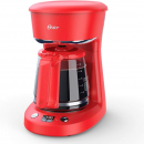 Oster® Cafetera de 12 tazas roja sistema programable con reloj digital