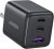 30W GAN Cargador Tipo USB C con 3Puertos, Cubo de Carga Rápido Negro