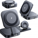 LISEN Soporte de Cargador Inalámbrico para iPhone Magsafe 3 en 1 15W