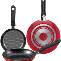 Ekco Classic Juego de 3 Sartenes Rojo con Antiadherente