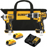 Kit de herramientas DEWALT 20V máx con taladro rotomartillo, atornillador de impacto y accesorios