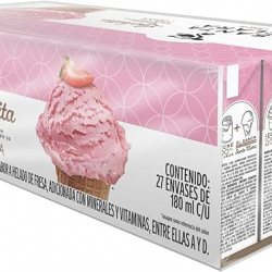 Santa Clara 27 Pack Leche Sabor Helado de Fresa 180 ml cada uno.