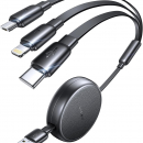 LISEN 3 en 1 Cable USB C Retráctil