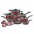 Batería de Cocina Tramontina Turim Rojo 16 piezas