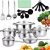 Batería de Cocina Acero Inoxidable 15 piezas, Sartenes Antiadherente