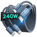 Paquete de 2 Cables USB C a USB C 240W 48V 5A Cable Tipo C Carga Rápida