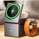 LISEN 3 en 1 Cargador Inalámbrico Plegable Magnética 15W