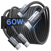 LISEN 60W Cable USB C a USB C 2 Paquete 2M