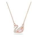 Shi Jia Collar Swarovski Swan Cisne Rose Gold Rodio + Kit