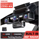 TiESFONG-Cámara de salpicadero 4CH GPS dash cam automóvil i7pro Frontal