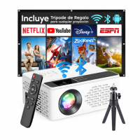 Proyector Led Android V08 Smart Wifi Bt 8000lm Con Trípode