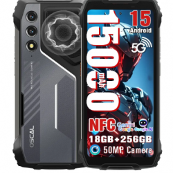 Celular Oscal® Pilot 1 Robusto Dual Sim 256 Gb Negro 18 Gb Ram 15000mah Android 15 Gaming Phone,ip69k/nfc/loud Speaker/celulares Resistentes Al Agua