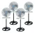 Ventilador Pedestal 18″ 3 en 1 – 45cm Negro Metálico
