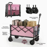 Temu: Carrito Plegable de Alta Resistencia – Ruedas Todoterreno de 5″