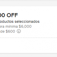 Cupon Mercado Libre: | $600  OFF | Min. $6000