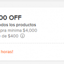 Cupon Mercado Libre: | $400 OFF | Min. $4000