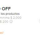 Cupon Mercado Libre: | $200 OFF | Min. $2000