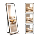 Espejo Cuerpo Completo Rectangular Con Luz Dormitorio Baño Negro