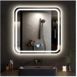 Espejo Con Luz Led Pared Baño Touch 3 Luces 50cm