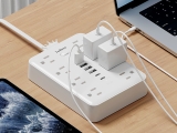 TerHavn Extension electrica Corta 1.5M y Regleta Multicontacto con 8 Tomas y 6 USB (2 USB-C) –