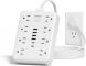TerHavn Extension electrica Corta 1.5M y Regleta Multicontacto con 8 Tomas y 6 USB (2 USB-C) –